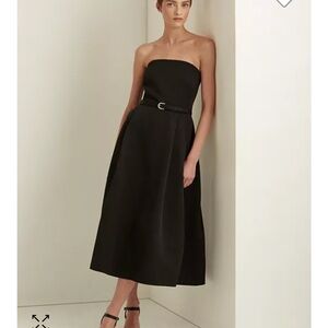 NWT Strapless Belted Midi Dress